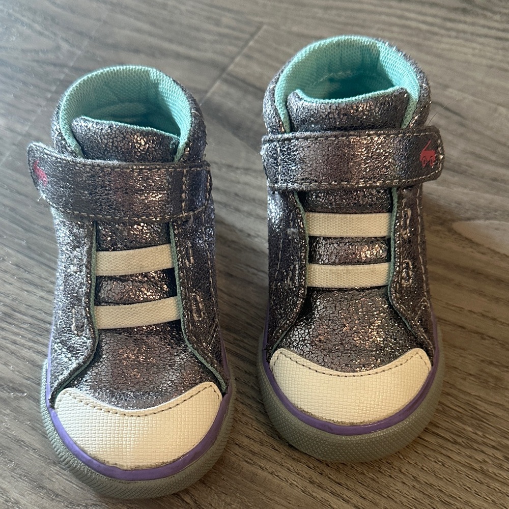 See Kai Run Silver and Purple Kids Sneakers